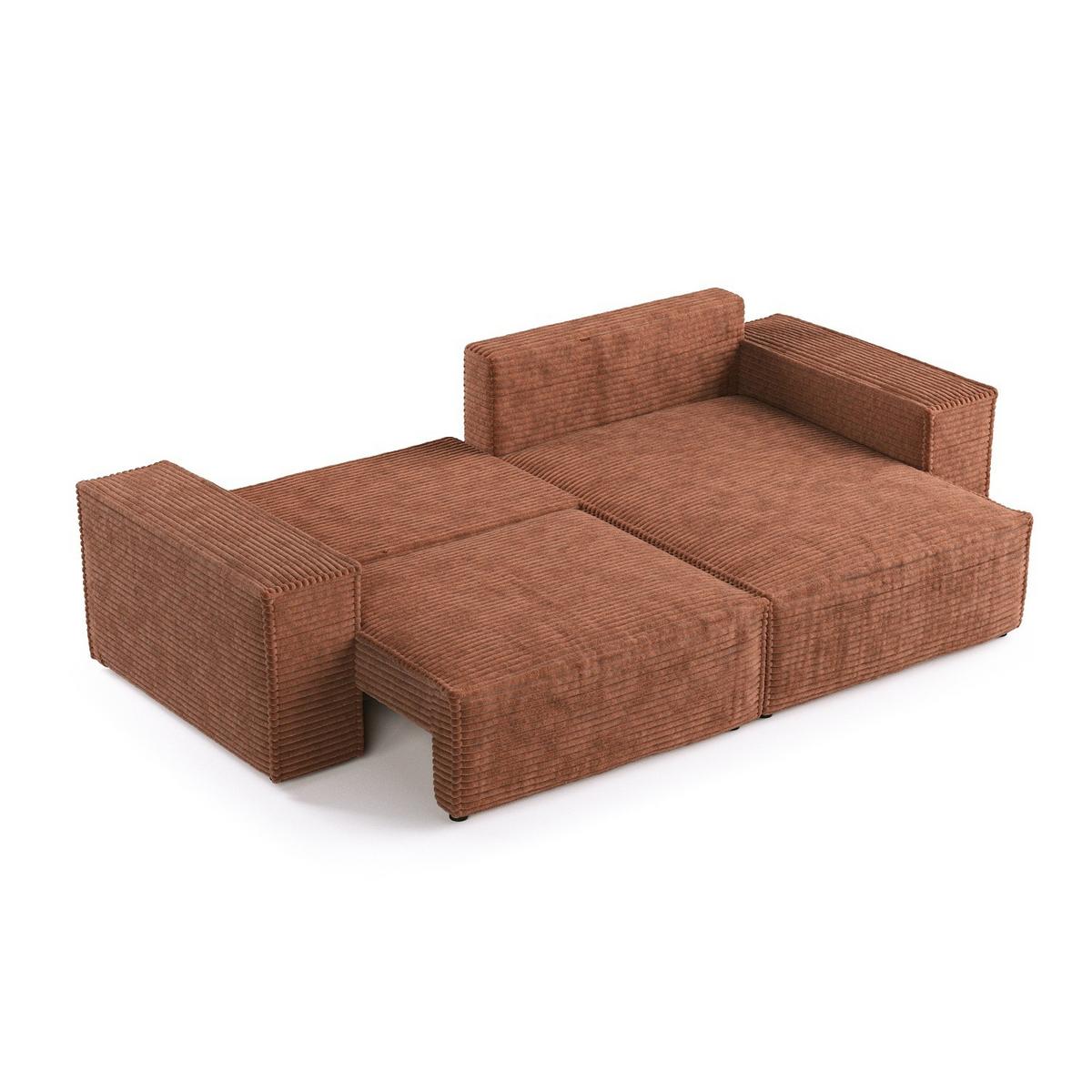 ECKSOFA CAVO mit Schlaffunktion Kupfer im Tilia Stoff - Schwarz/Kupferfarben, Holz/Holzwerkstoff (255/148cm) - AltaBeds