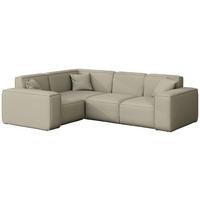 GARTENECKSOFA Lorento Outdoor in L-Form, Universell, Taupe Beige Kunstleder 251/73/186 cm - Taupe/Beige, Textil (251/73/186cm) - WFL GROUP