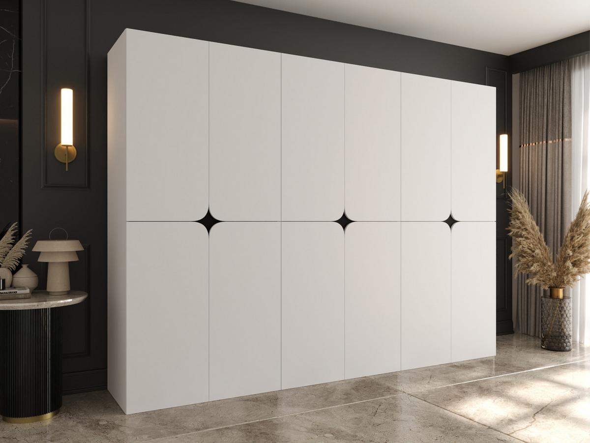 DREHTÜRENSCHRANK Espresso 270 cm - Schwarz/Weiß, Holzwerkstoff/Kunststoff (270/203/50cm) - MIRJAN24