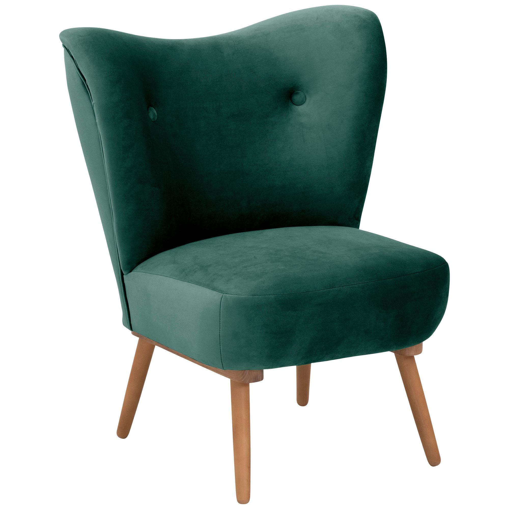 COCKTAILSESSEL Kayra Samtvelours grün - Grün, Kunststoff (72/90/74cm) - 58aufmkessel