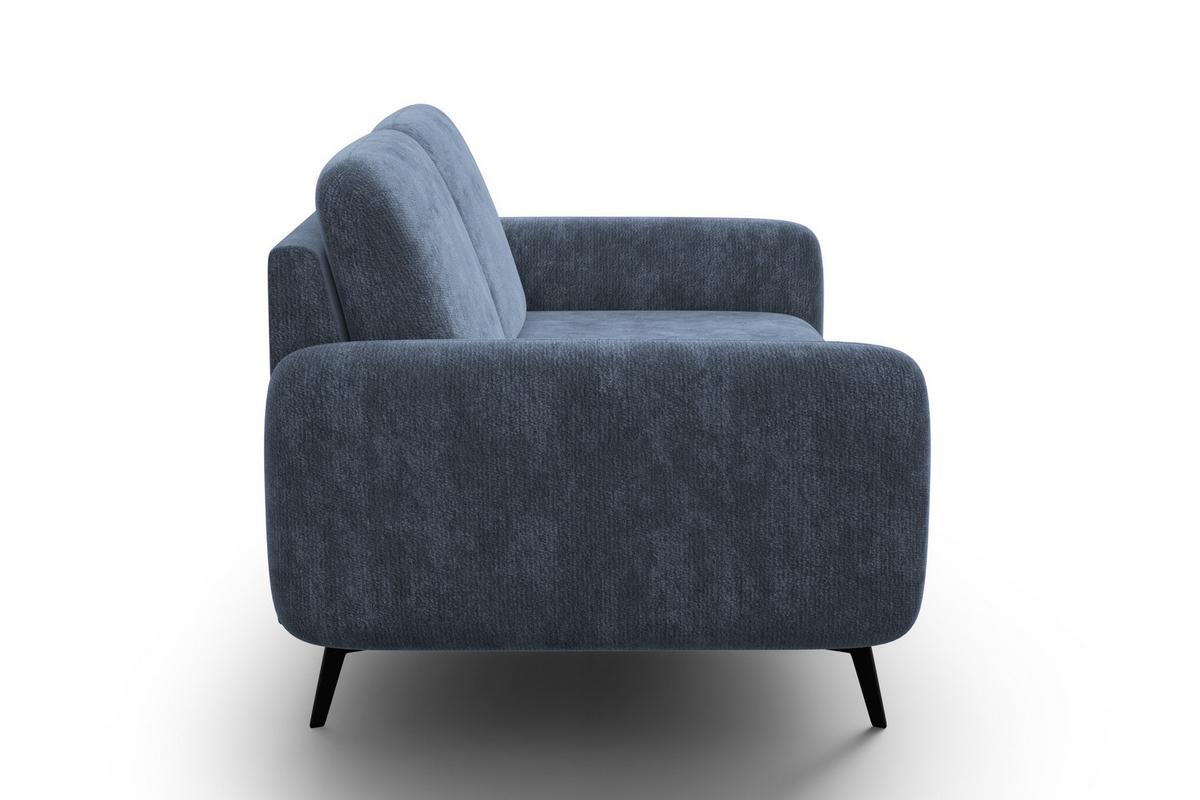 SOFA FEBE 2-Sitzer, marineblauer Chenille-Stoff - Blau/Schwarz, Holz/Textil (160/82/96cm) - Wozimo
