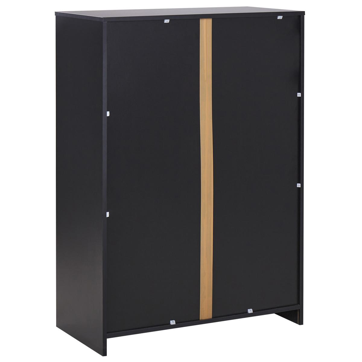AKTENSCHRANK heller Holzfarbton/schwarz 117 cm 2 Türen Zehna - Hellbraun/Schwarz, Holzwerkstoff (80/117/40cm) - Beliani