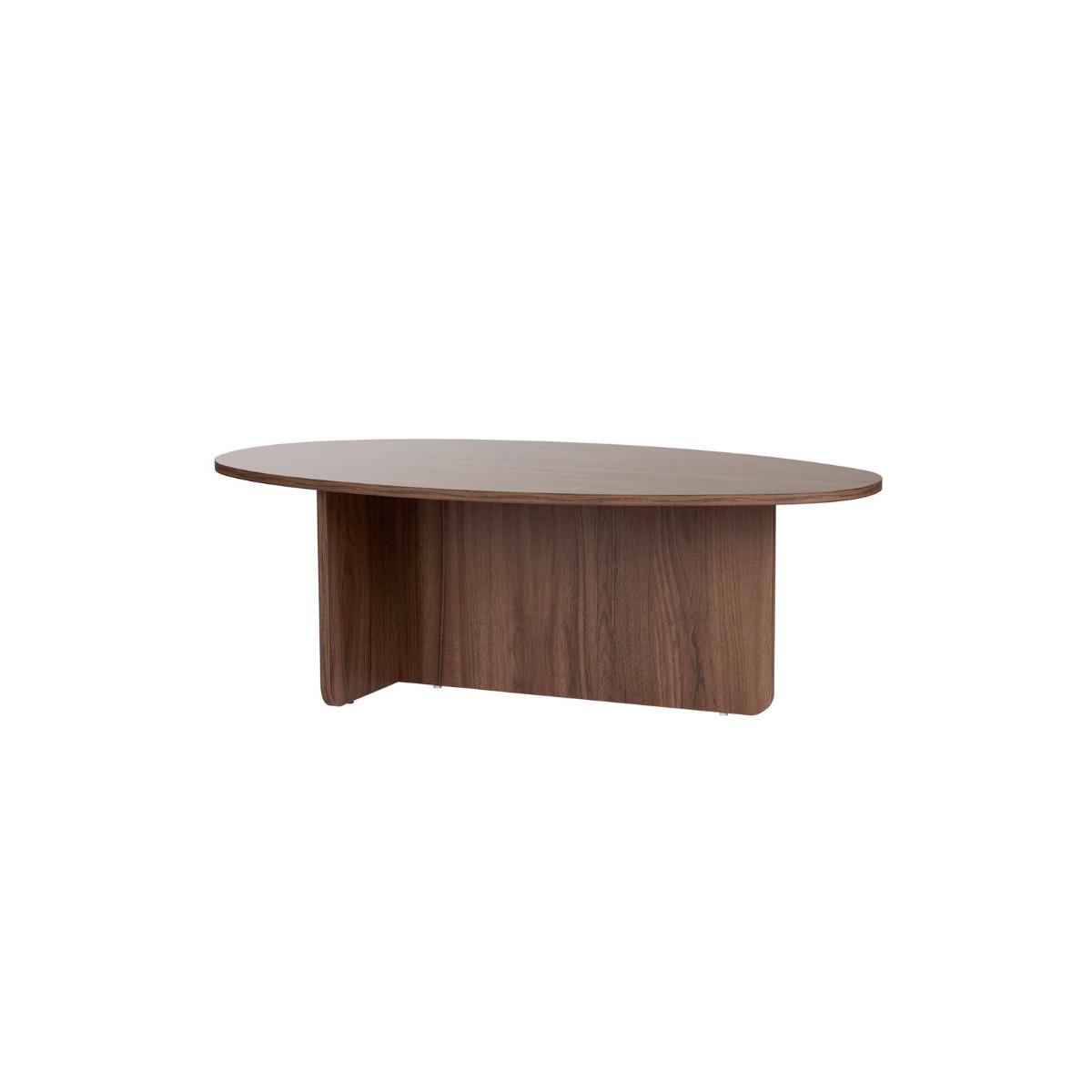 COUCHTISCH mit ovaler Platte L125 cm 65/120/40 cm - Naturfarben, Holzwerkstoff (70/65/40cm) - Calicosy