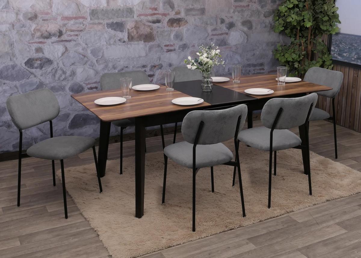 ESSZIMMERSTUHL Grau 6er-Set - Dunkelgrau/Grau, Textil (44/83/52cm) - MCW