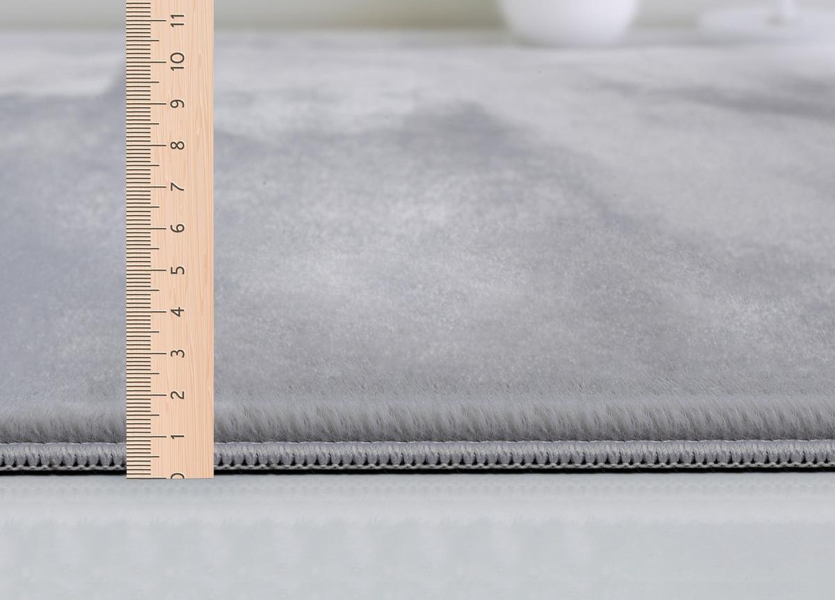 KURZFLORTEPPICH Antirutsch Uni DOUBS Polyester Grau 140 x 200 cm - Grau, Textil (140/200cm) - KADIMA DESIGN