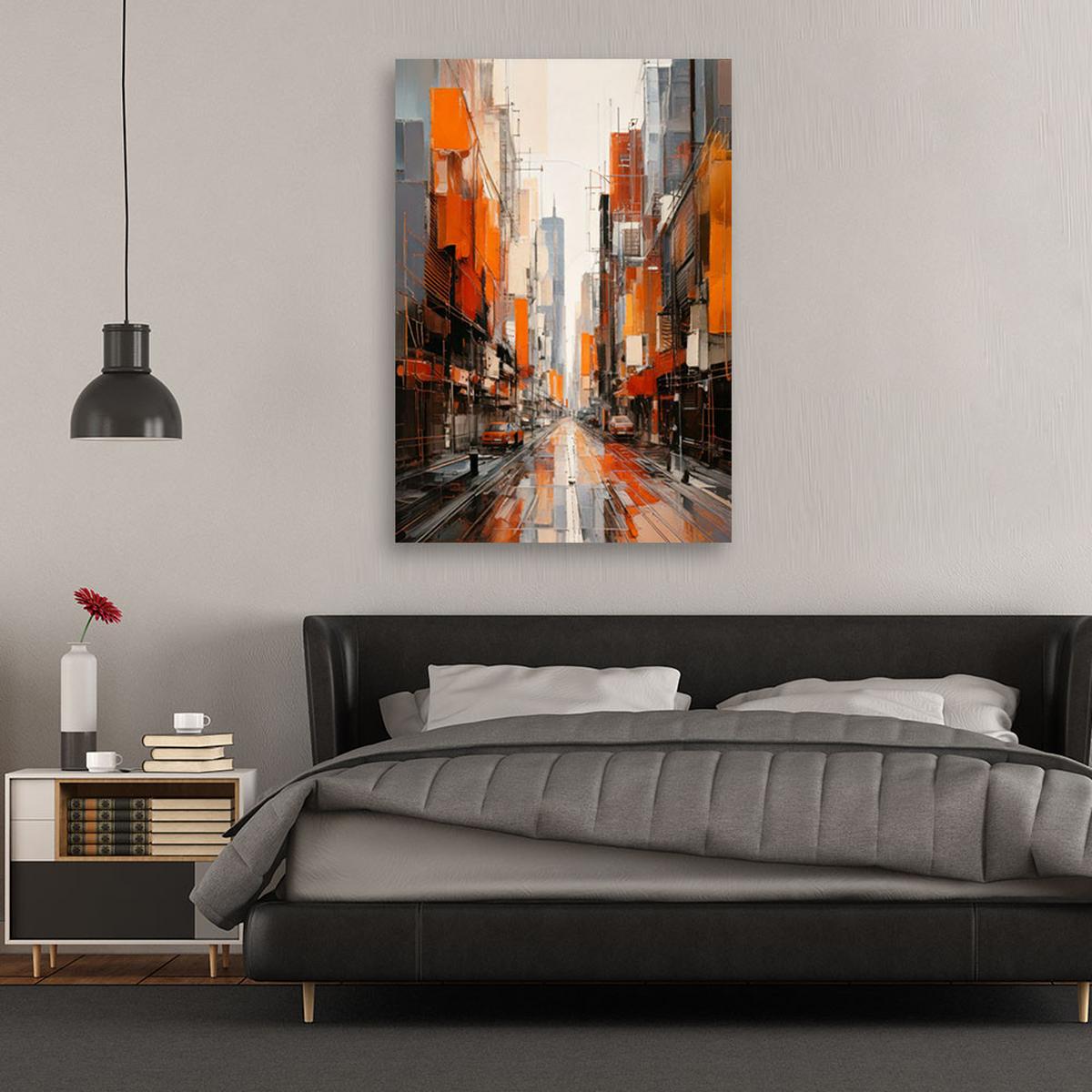 LEINWANDBILD Abstraktion 40x60cm - Orange, Textil (40/60cm) - Feeby