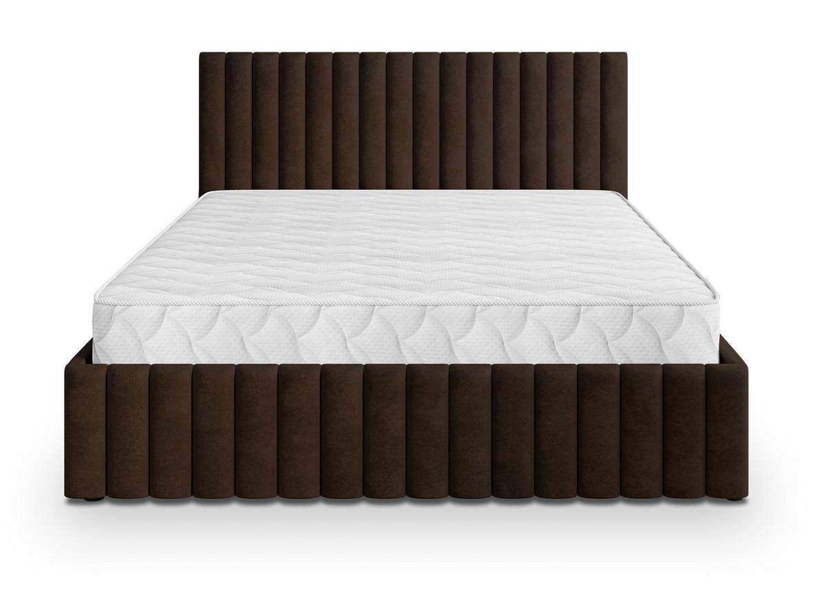 POLSTERBETT CARMIA K 120x200 cm mit Bettkästen - Braun - Braun, Holz/Textil - MASSENO