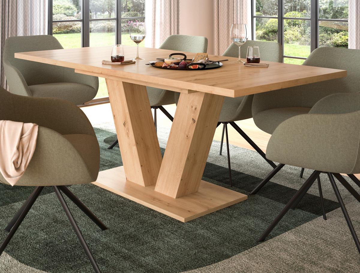 ESSTISCH Eiche Artisan, Küchentisch ausziehbar 150 - 190 cm - Eiche Artisan, Holzwerkstoff/Metall (150/90/76cm) - Inn.Furn