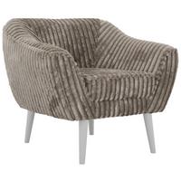 SESSEL PIRS - Hellbraun Cord - Weiße Beine - Hellbraun/Weiß, Holzwerkstoff/Textil (80/75/74cm) - MKS