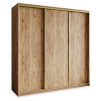 SCHWEBETÜRENSCHRANK NISSE 180/205/60 cm 3-türig mit Schubladen Craft Eiche Gold - Goldfarben/Orange, Holzwerkstoff (180/205/60cm) - MASSENO