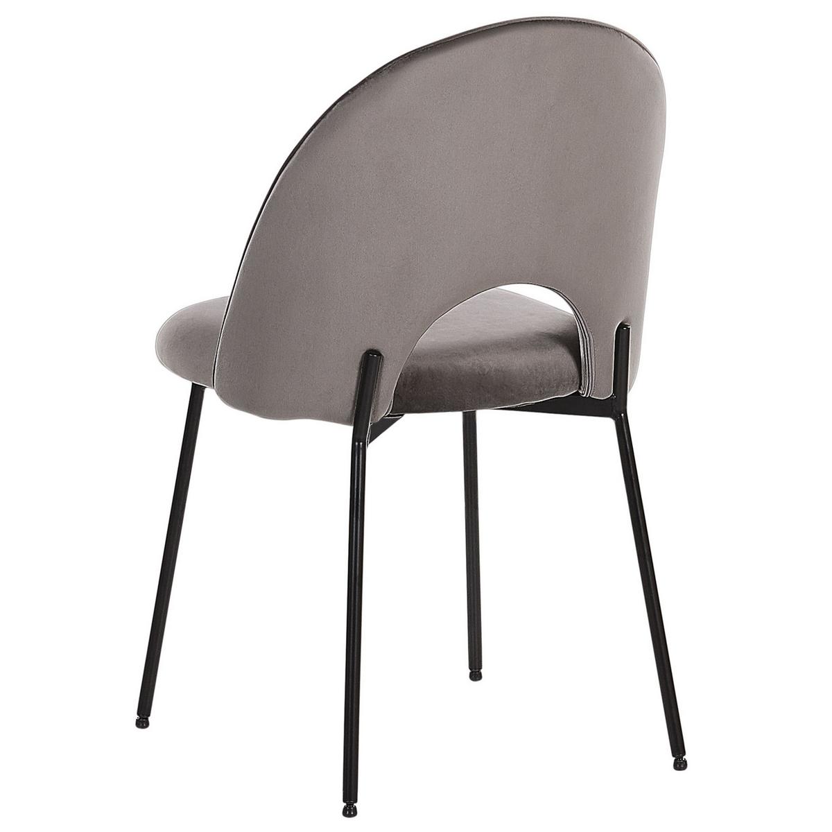 ESSZIMMERSTUHL 2er-Set Samtstoff Grau Covelo - Grau, Textil/Metall (46/84/45cm) - Beliani