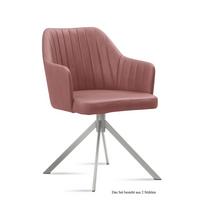 ARMLEHNSTUHL (2er-Set) Dorthe 58x81x60 Edelstahl/Rosewood - Edelstahlfarben/Dunkelrosa, Kunststoff (60/81/58cm) - 58aufmkessel