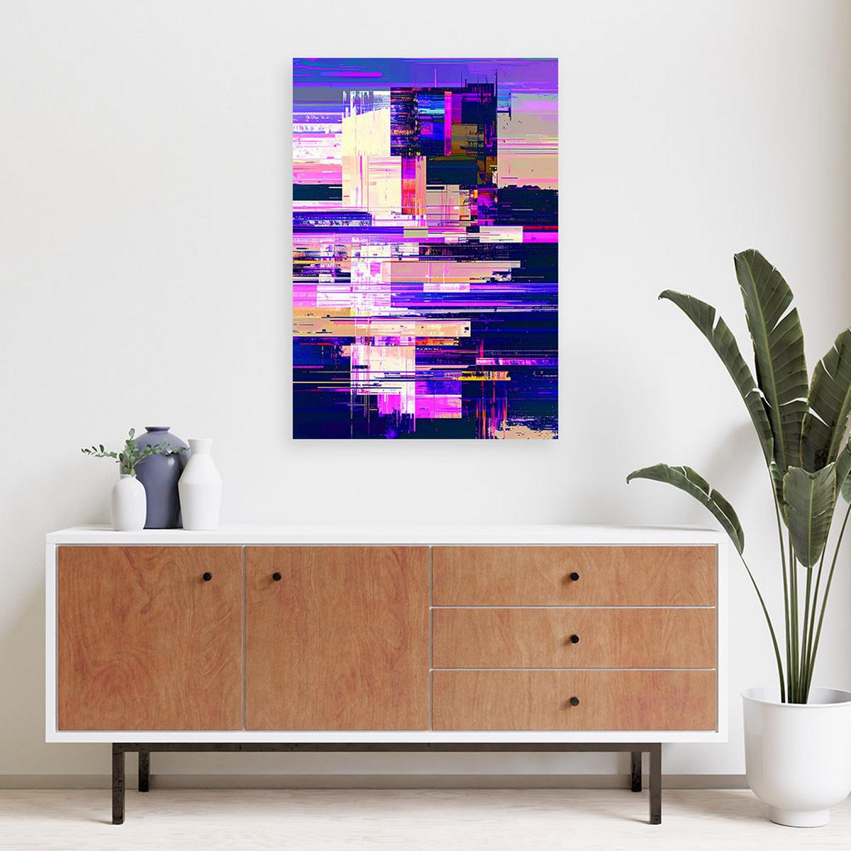 LEINWANDBILD Violette Abstraktion 40x60cm - Lila, Textil (40/60cm) - Feeby