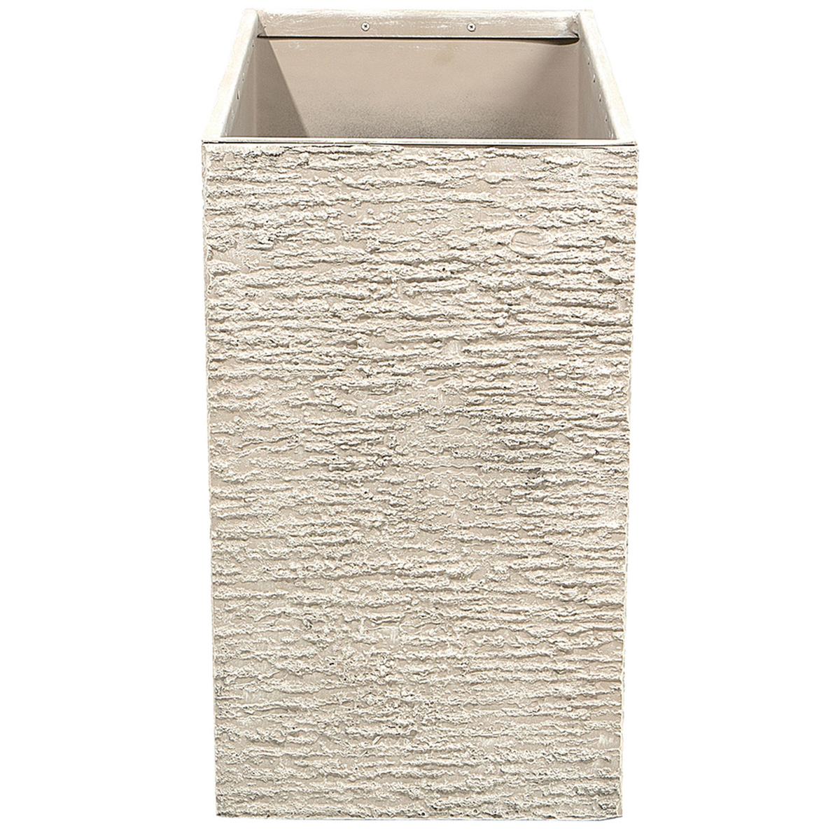 BLUMENTOPF hellbeige rechteckig 34/80/56 cm Edessa - Beige, Stein (56cm) - Beliani