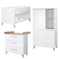 BABYZIMMER Leon 3-teilig III - Weiß, Holz (1/1/1cm) - Roba