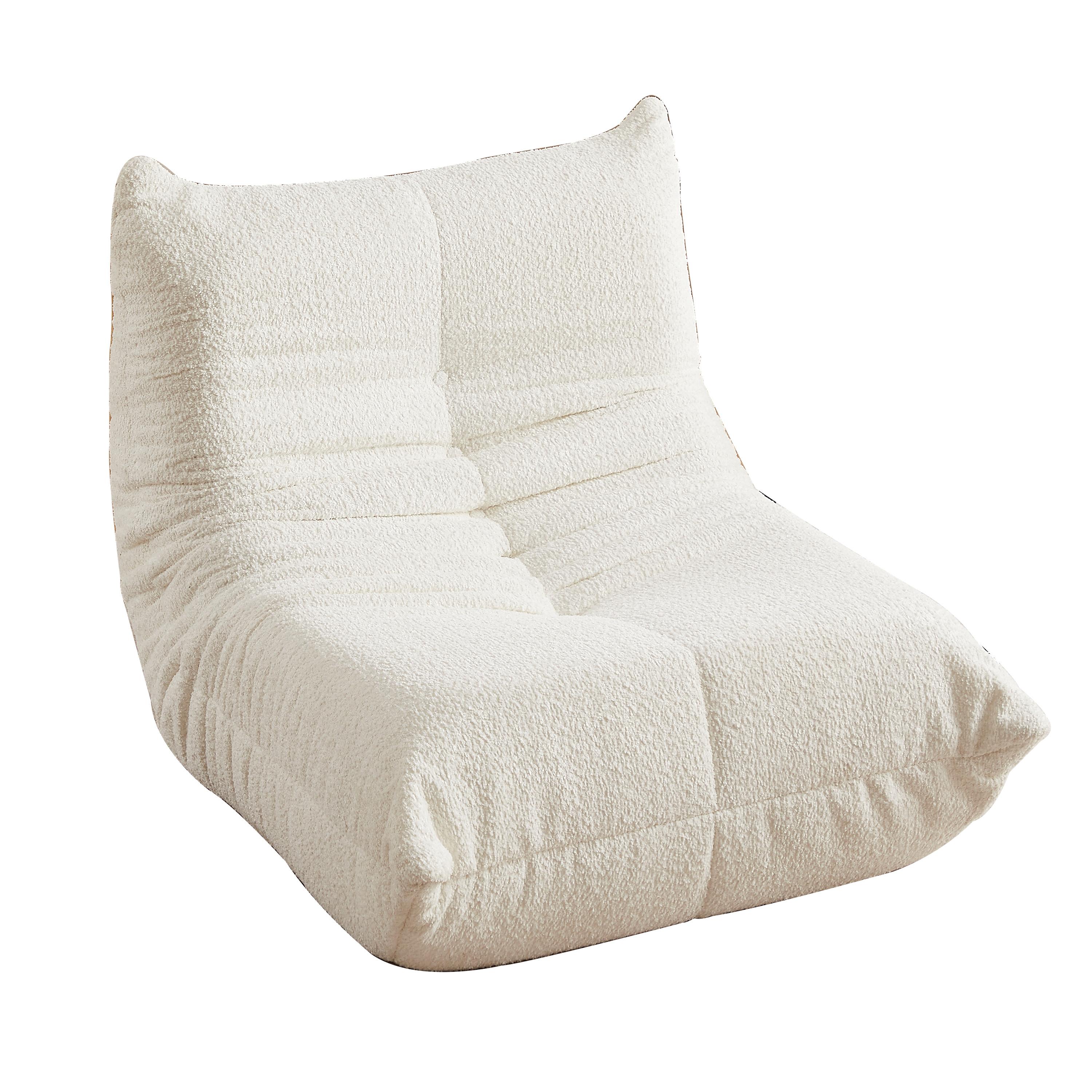 SITZSACK Ergonomischer aus Chenille & Memory-Schaum, Montagefrei - Beige, Textil (94/71/101cm) - Urban Meuble