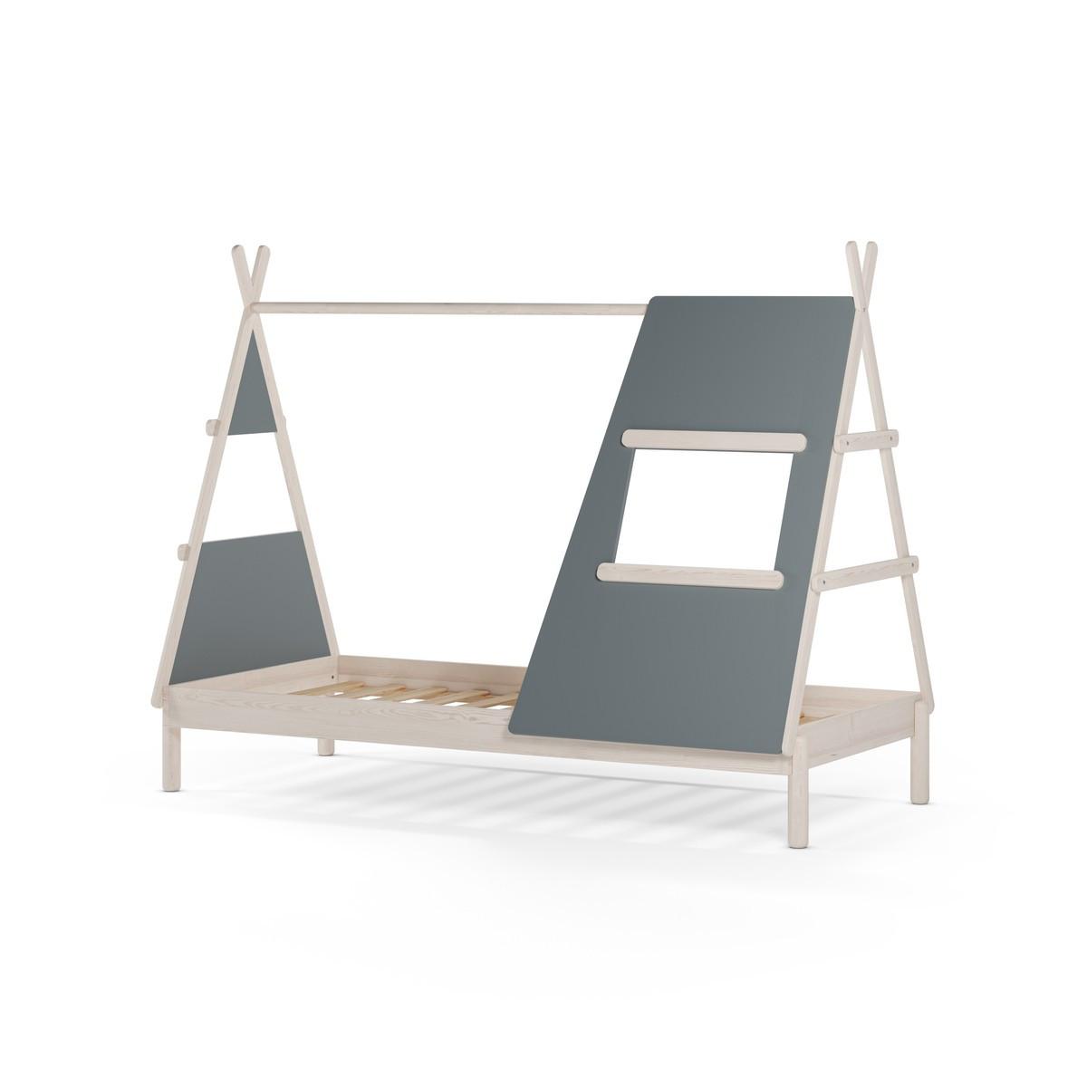 TIPIBETT 90x200 cm mit integriertem Fenster 104.6/219,4/159,3 cm - Grün, Holzwerkstoff (200/90cm) - Calicosy