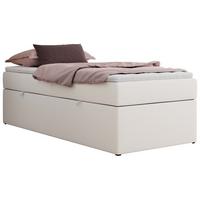 BOXBETT ZERO 90/200 - Weiß Kunstleder - H3 - Topper T25 - Weiß, Textil (90/200cm) - MKS