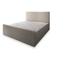 BOXBETT BRENTO 200x200 cm mit Matratze und Topper, H2+H3 - Hellgrau - Hellgrau, Holz (200/200cm) - MASSENO