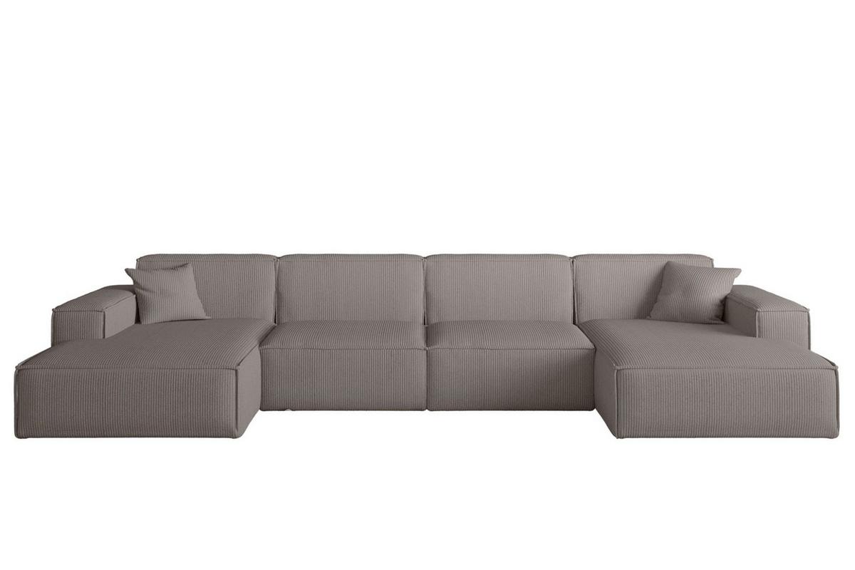 WOHNLANDSCHAFT Celes Premium In Scala - Taupe, Holzwerkstoff/Textil (379/73/165cm) - Fun Möbel