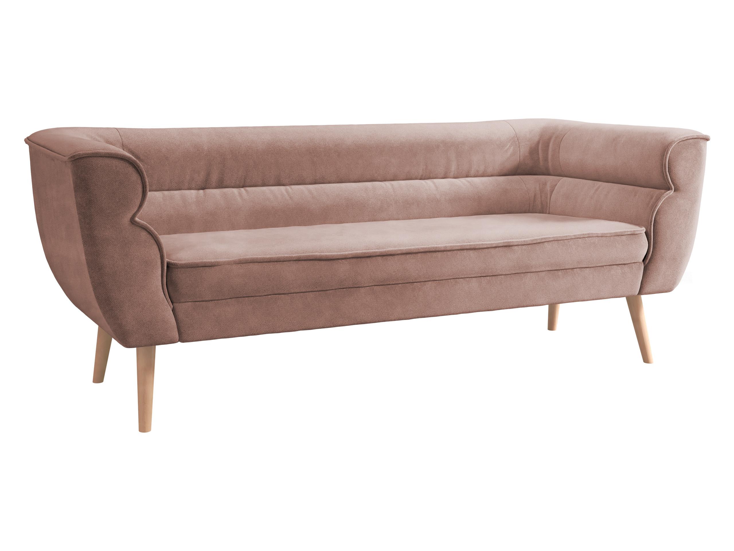 SOFA Bal 3 - Rosa/Naturfarben, Holz/Textil (182/75/74cm) - MIRJAN24