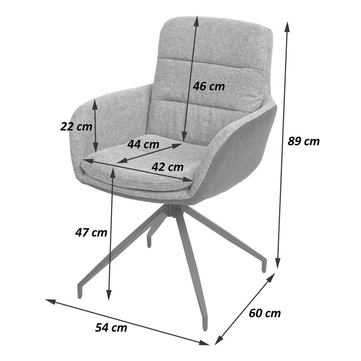 ESSZIMMERSTUHL Grau, Grau - Grau, Textil (60/89/54cm) - MCW
