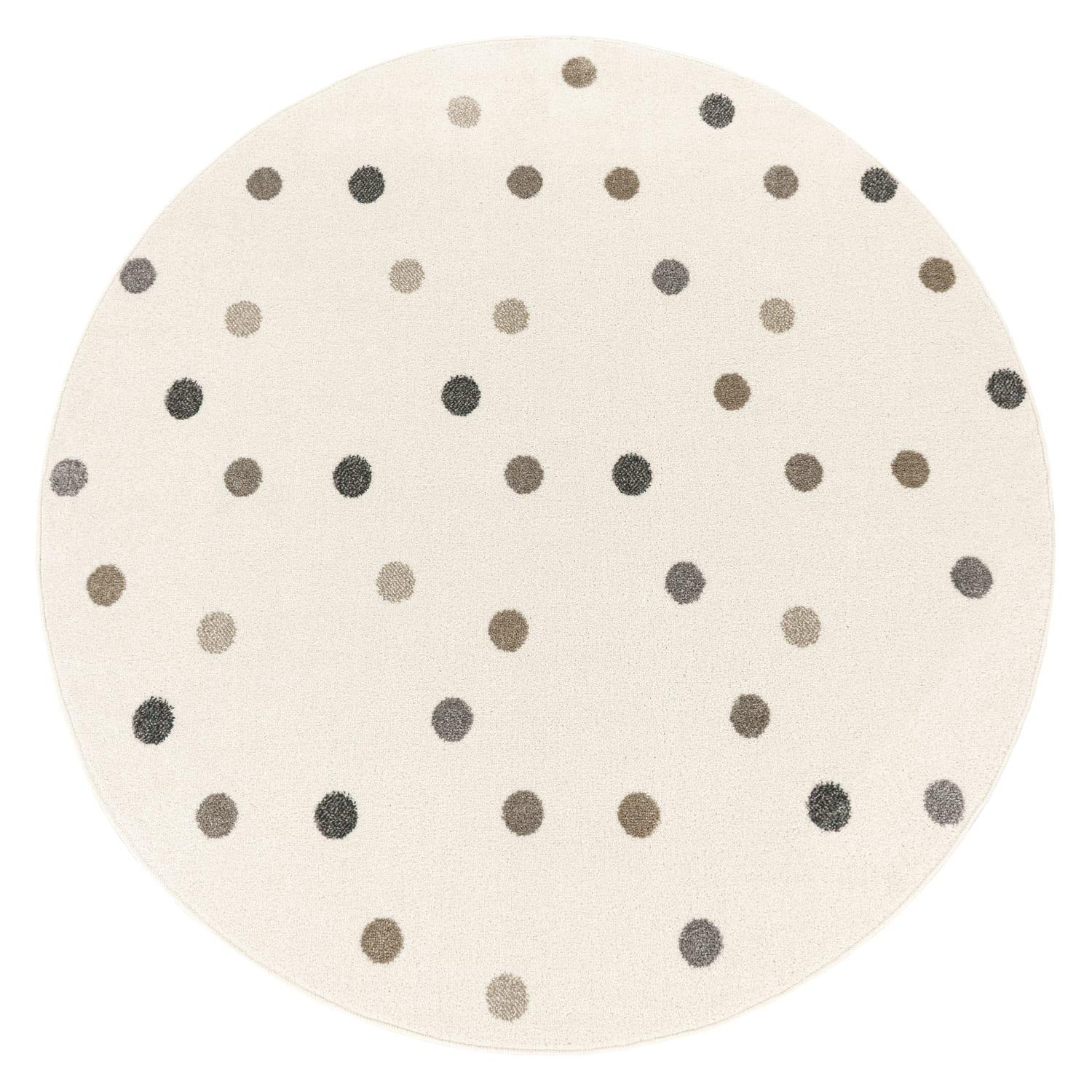 KINDERTEPPICH, mit Punkte-Muster, Beige, Ø 200 cm - Beige, Textil (200/200cm) - KADIMA DESIGN