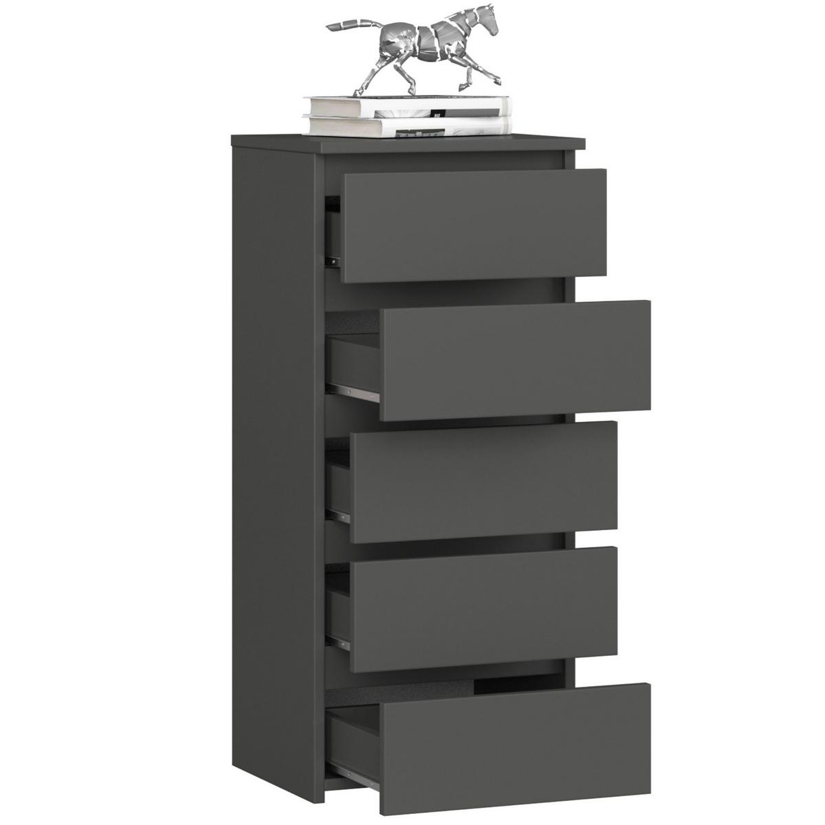 KOMMODE Graphit Grau 92/40/35 - Graphitfarben, Holzwerkstoff (40/92/35cm) - RAUMHIRSCH FURNITURE