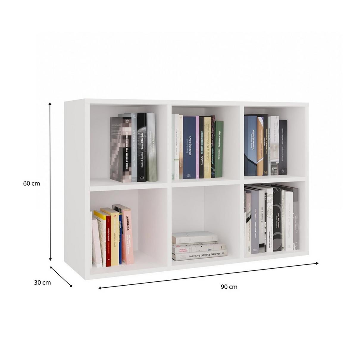 BÜCHERREGAL Weiß 90/65/30 - Weiß, Holzwerkstoff (90/65/30cm) - RAUMHIRSCH FURNITURE