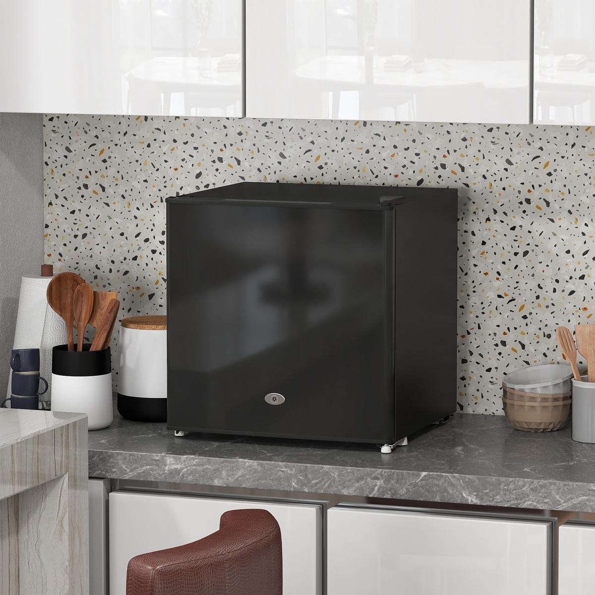 MINI-GEFRIERSCHRANK aus Stahl Kunststoff Schwarz - Schwarz, Kunststoff (44.2/48.8/47cm) - HOMCOM