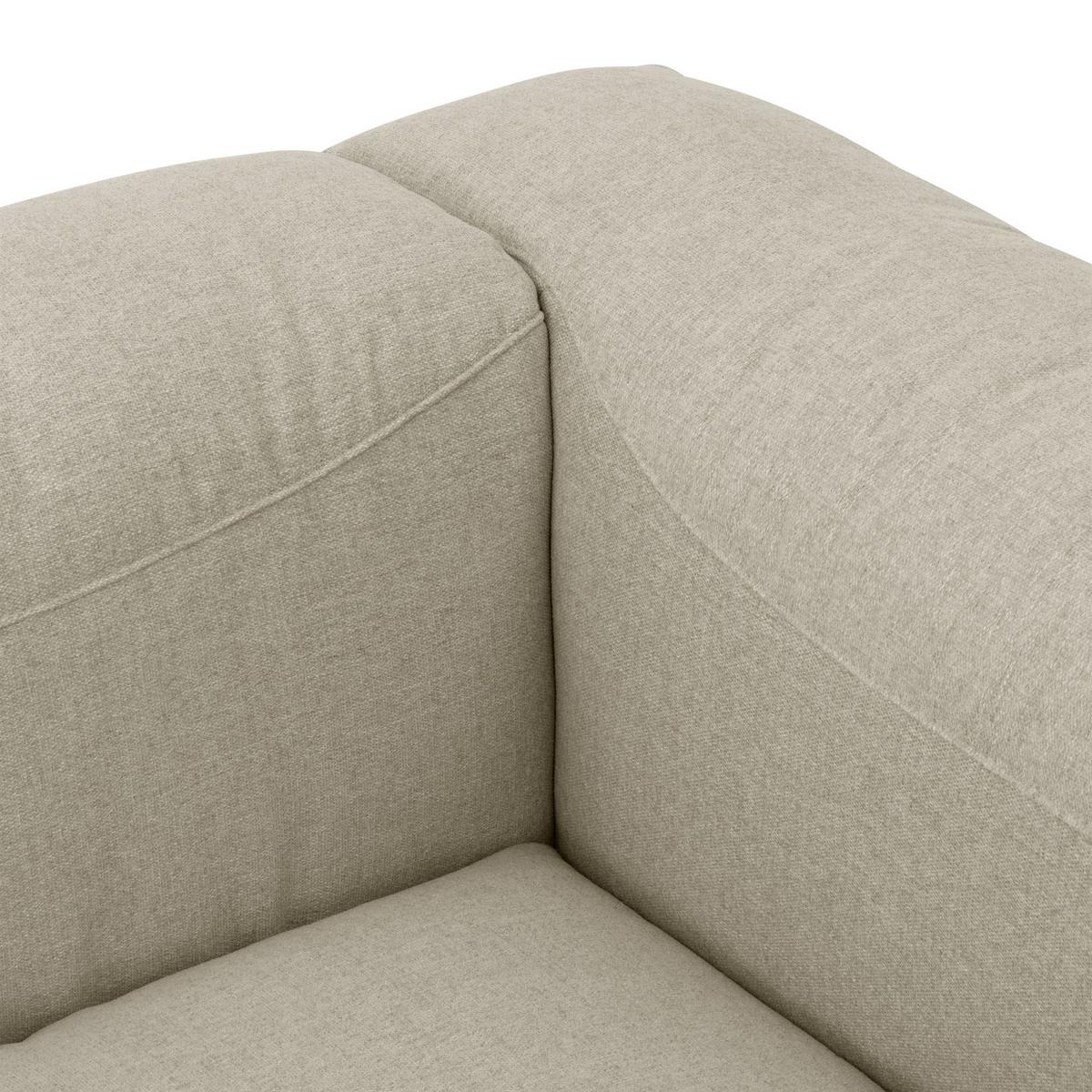 ECKSOFA mit Longchair links Kattrina Flachgewebe creme - Creme, Kunststoff (160/275cm) - 58aufmkessel