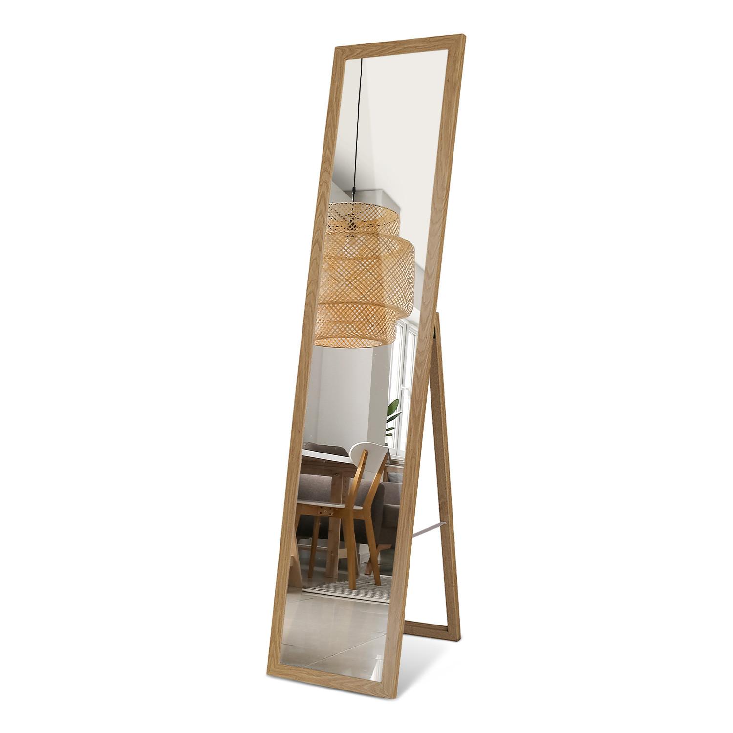 STANDSPIEGEL 156x36 cm – Eichenrahmen - Transparent, Glas (156/36/0.4cm) - TULUP