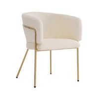 ESSZIMMERSTÜHLE Beige Kunstfell mit Metallbeinen - Beige, Textil (57/77/57cm) - Urban Meuble