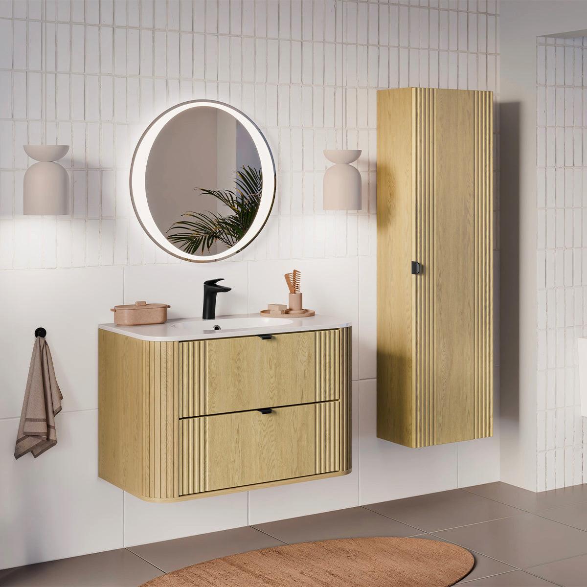WASCHTISCHUNTERSCHRANK 80.4cm Mila Helle Eiche - Braun, Holzwerkstoff (80.4/54/46cm) - Petits-meubles