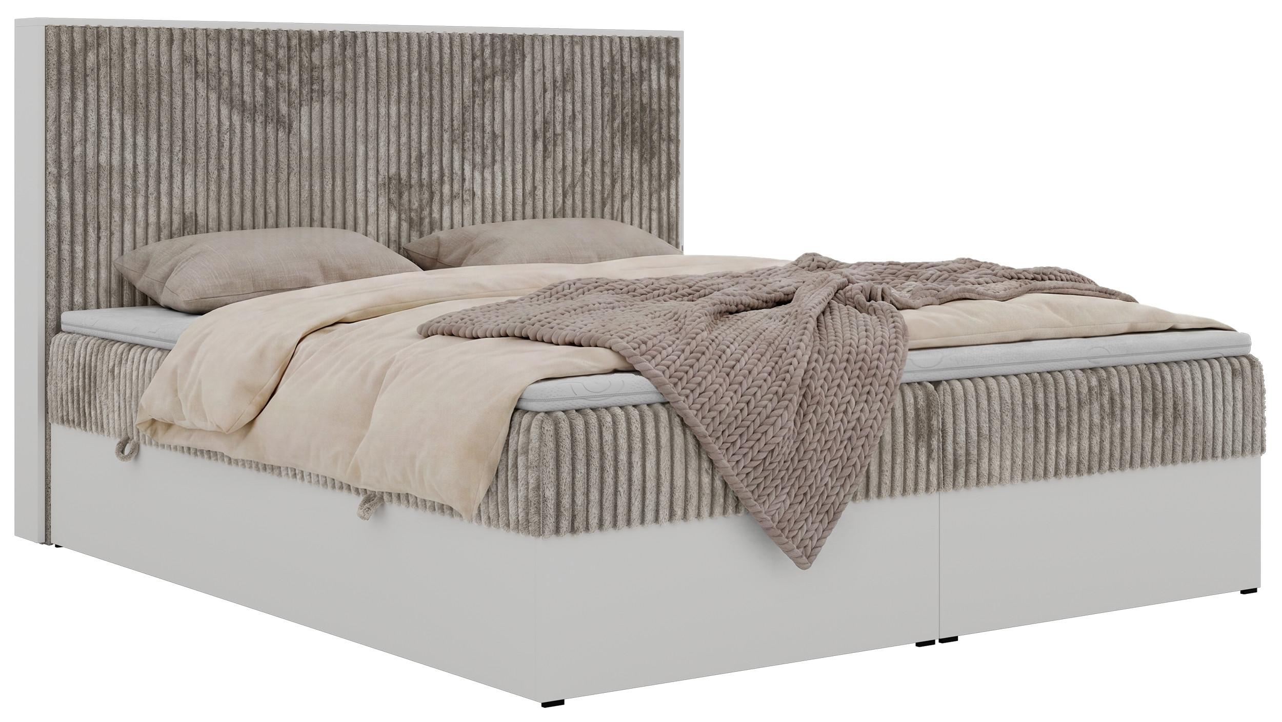 BOXBETT TRAVIT 180/200 - Hellbraun Cord - Topper Visco - H4 - Hellbraun/Schwarz, Kunststoff/Textil (180/200cm) - MKS