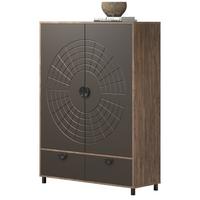 HIGHBOARD Bronze und Rostoptik 120 x 163 cm, Kommode mit Soft-Close - Rostfarben/Schwarz, Holzwerkstoff/Metall (120/163/42cm) - Top.Furn