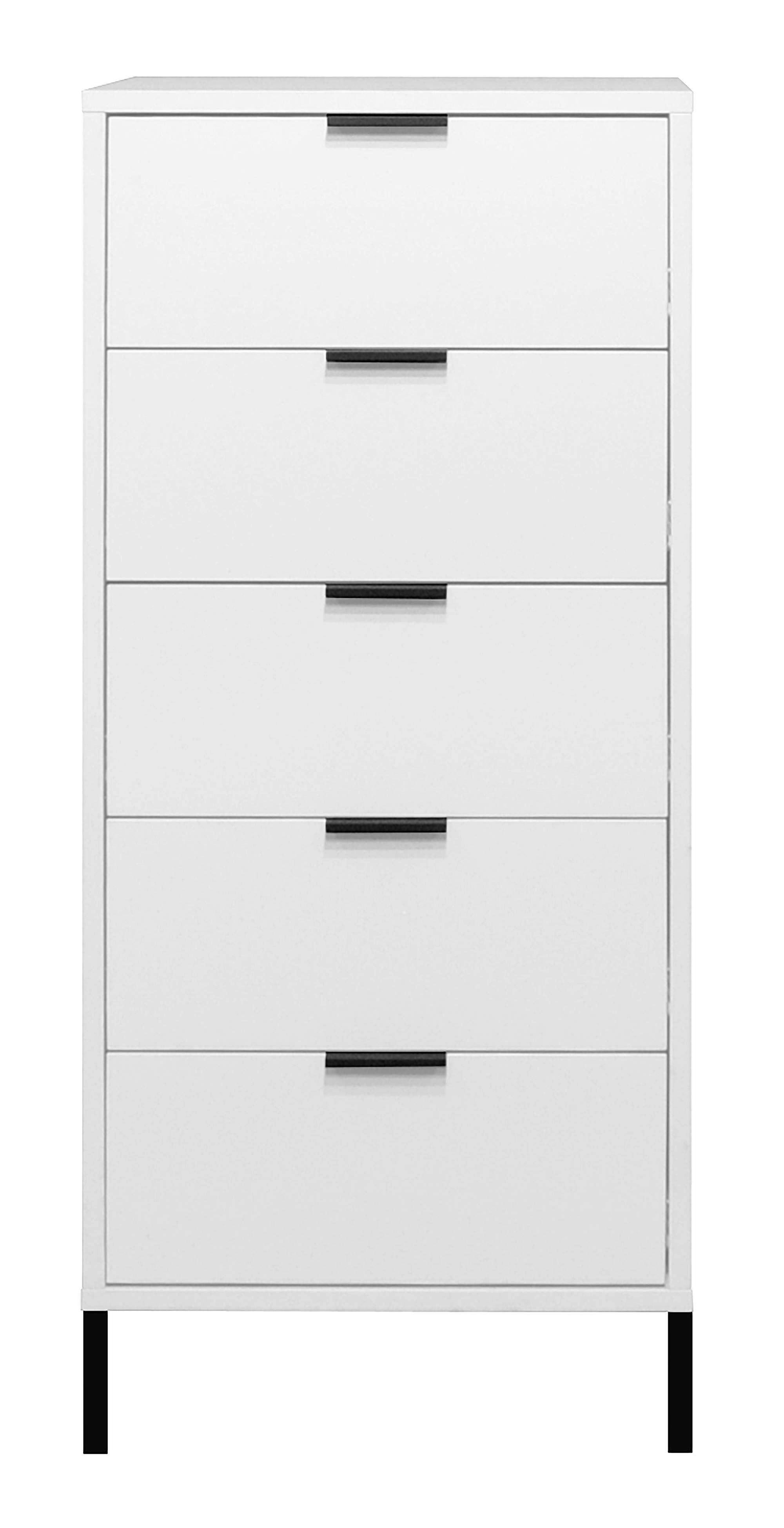 KOMMODE Erna 51x45x123 Kreidegrau matt Lack - Hellgrau, Holzwerkstoff (51/123/45cm) - 58aufmkessel