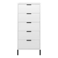 KOMMODE Erna 51x45x123 Kreidegrau matt Lack - Hellgrau, Holzwerkstoff (51/123/45cm) - 58aufmkessel