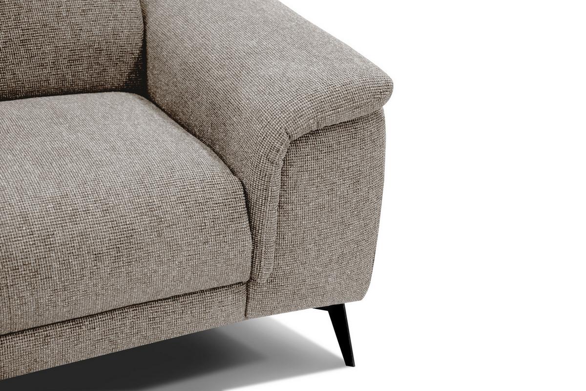 RELAXSOFA FIERO 3-Sitzer mit 1 Relaxfunktion, taupe - Taupe/Schwarz, Holzwerkstoff/Textil (212/82/103cm) - Wozimo