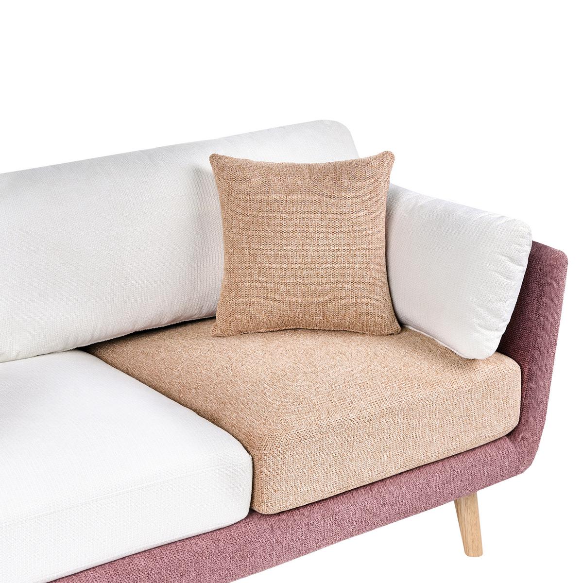 3-SITZER-SOFA Stoff Rosa Bolga - Pink, Textil (185/89/83cm) - Beliani