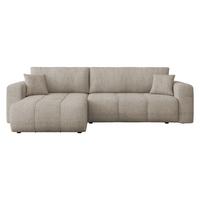 ECKSOFA Furyn Maxi Boucle - Schwarz/Braun, Holzwerkstoff/Kunststoff (274/145cm) - MIRJAN24