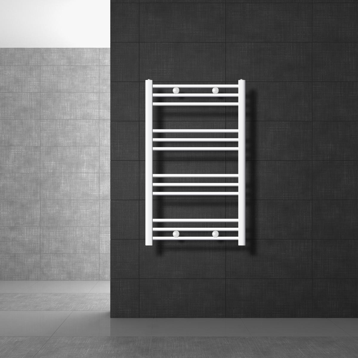 BADHEIZKÖRPER elektrisch Sahara 600x800 mm Weiß gebogen mit Heizstab 300W Digital - Weiß, Metall (60/80/3cm)