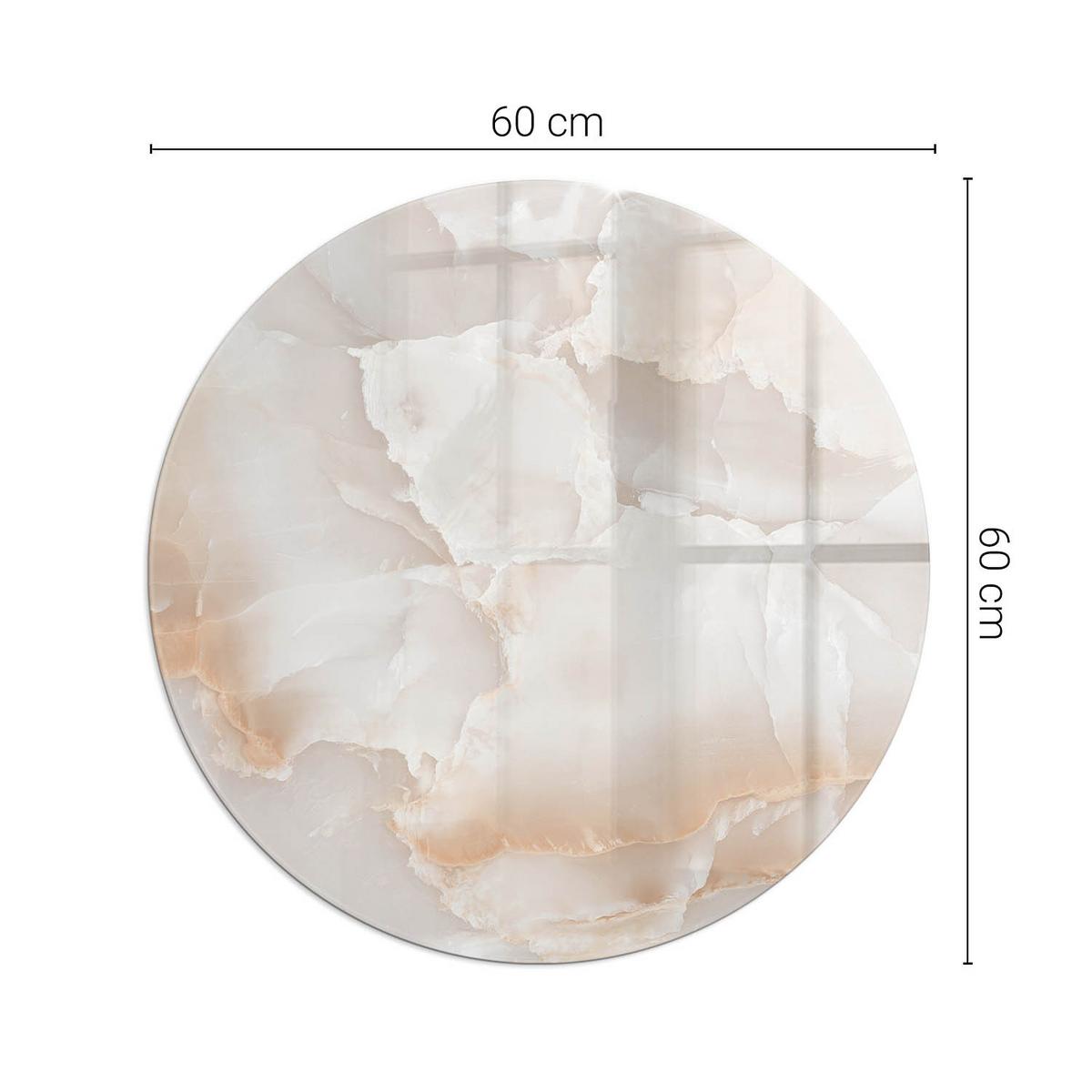 GLASPLATTE für Kamin Ø 60 cm - Beige, Glas (60/60/0.4cm) - TULUP