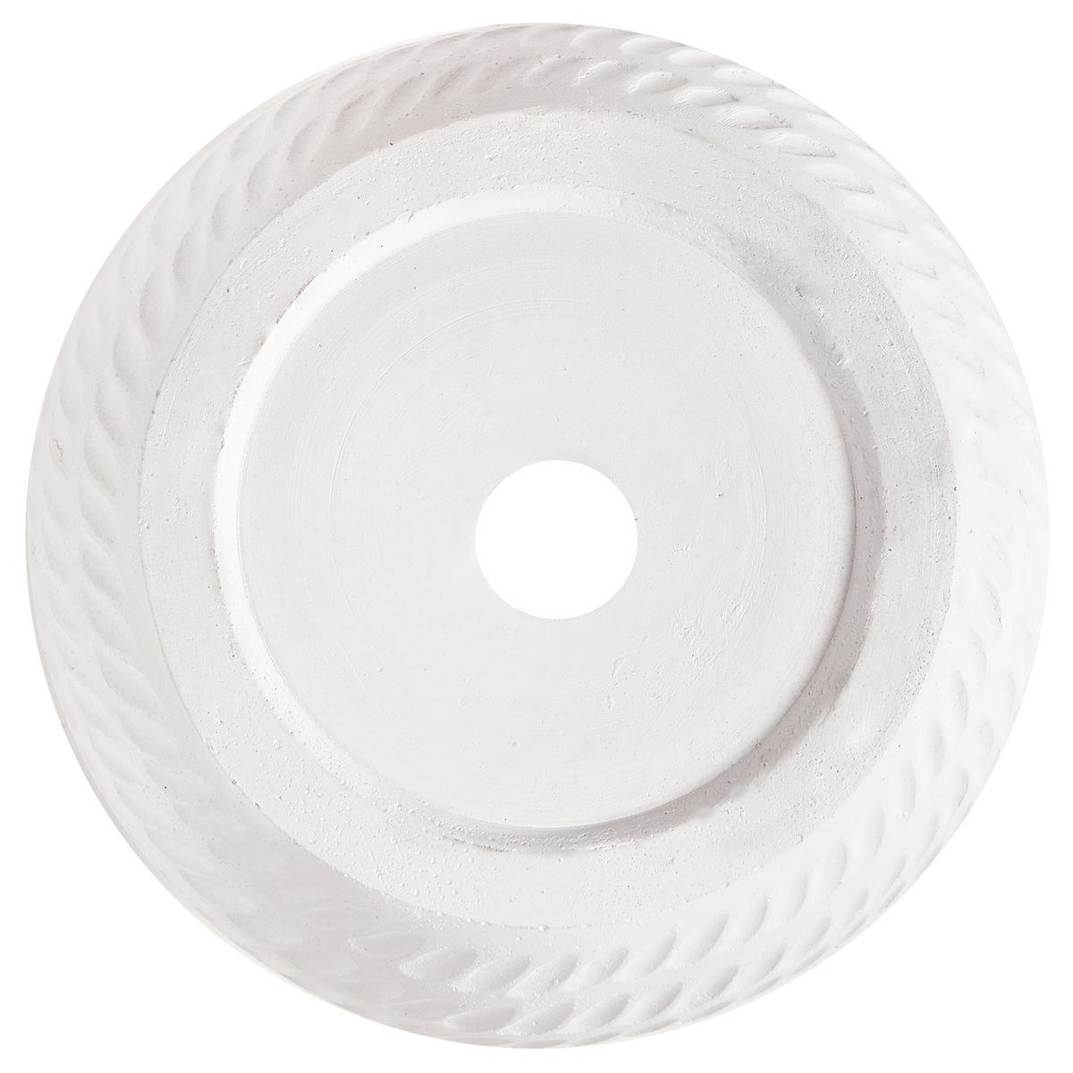 BLUMENAMPEL cremeweiß rund 20/20/21 cm Livadia - Weiß, Naturmaterialien (21cm) - Beliani
