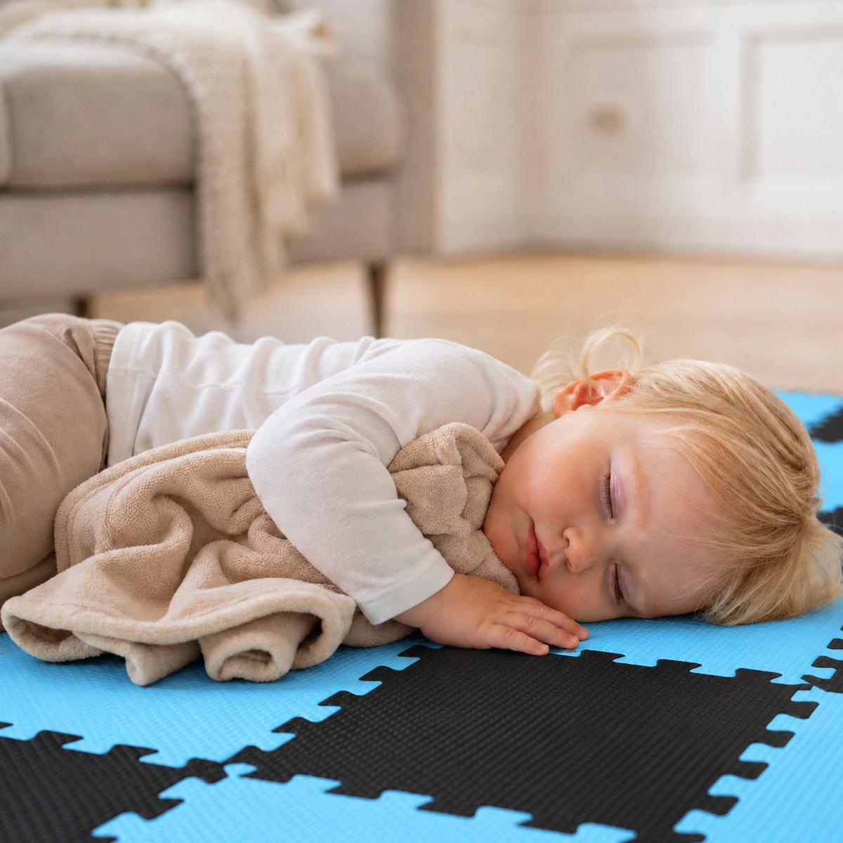 SPIELMATTE ab Null - 180/90 cm Puzzlematte Schwarz - Multicolor, Kunststoff (30/30cm) - Littletom