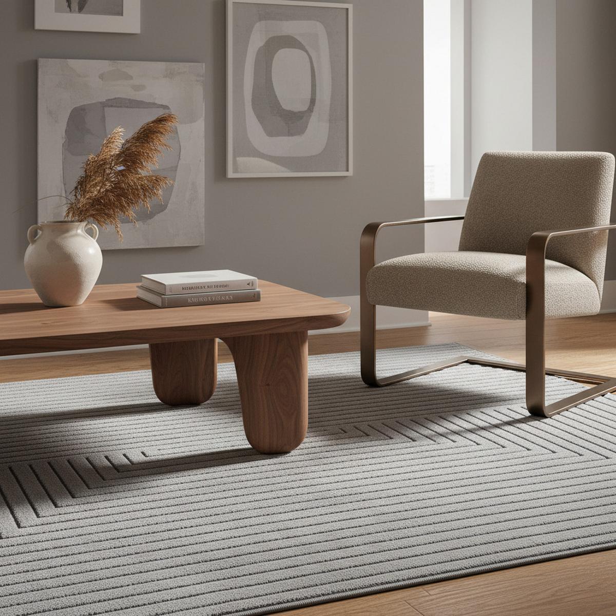 TEPPICH Outdoor ENGADIN in Silber, im Skandi-Stil mit 3D-Design, aus Polypropylen, 240 x 340 cm - Silberfarben, Textil (340/240cm) - KADIMA DESIGN