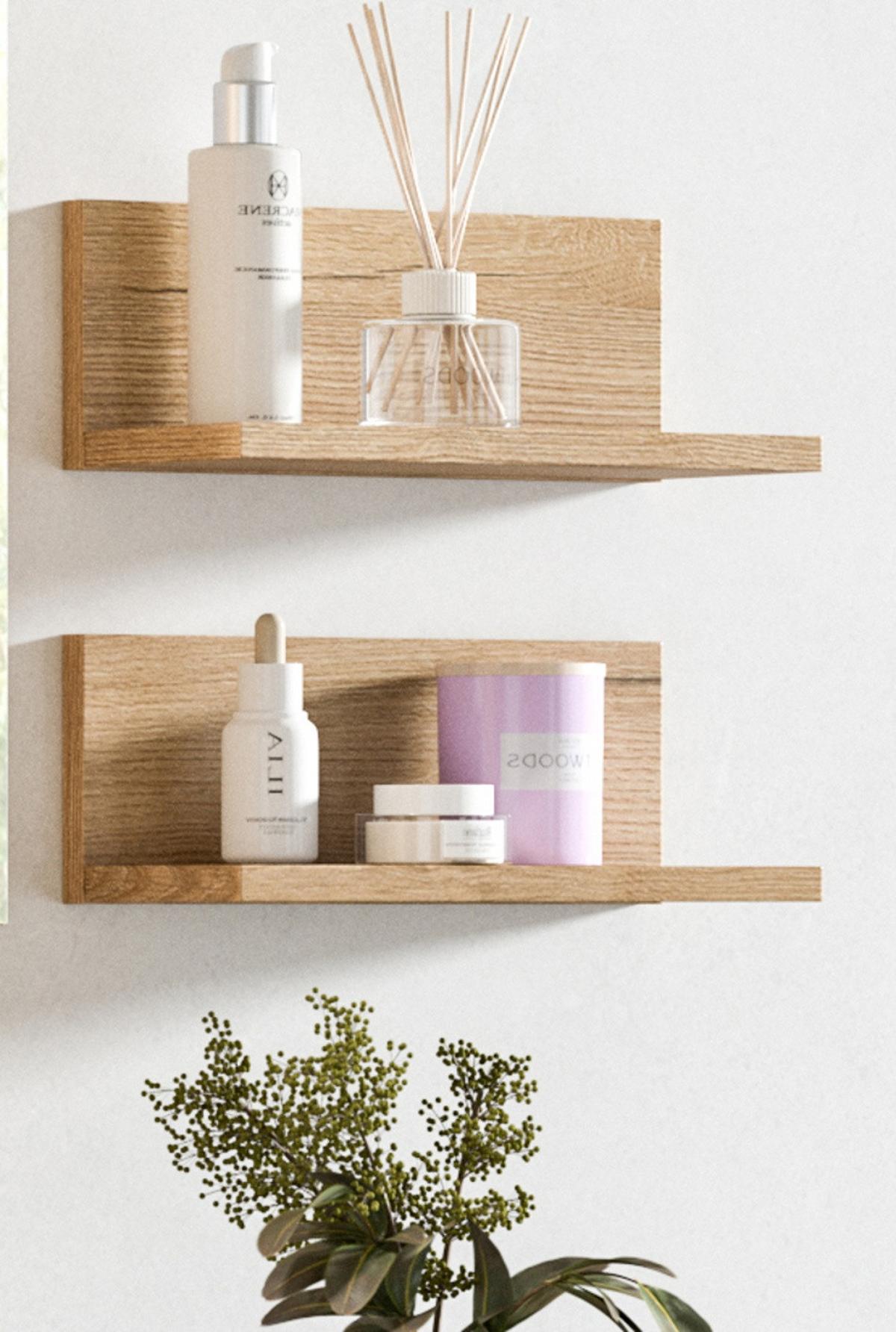 REGAL-SET Evoke Eiche 32 cm, Badezimmer Regal 2er Set - Eichefarben, Holzwerkstoff (32/12/14cm) - Inn.Furn