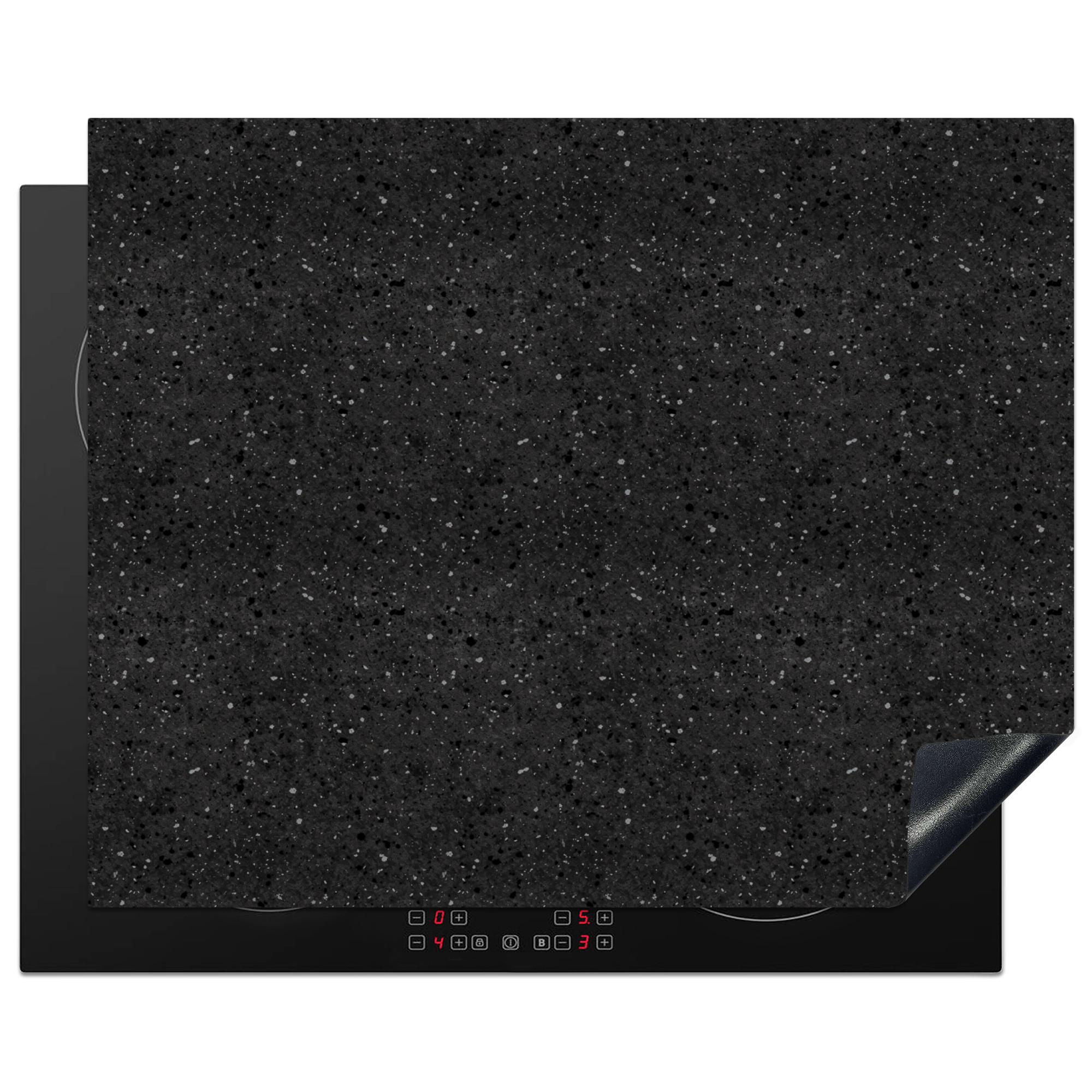 HERDABDECKPLATTE Granit - Schwarz - Grau Herdabdeckung Induktionsfeld 65x52 cm - Anthrazit, Kunststoff (65/52/0.2cm) - MuchoWow