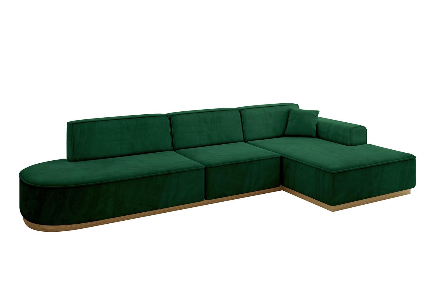 ECKSOFA Ottomane Rechts IREA-L2-v2 - 328x171x83 cm Grün - Grün, Holzwerkstoff/Textil (171/328cm) - ALTDECOR
