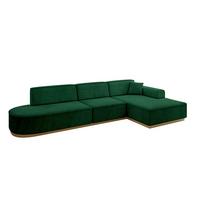 ECKSOFA Ottomane Rechts IREA-L2-v2 - 328x171x83 cm Grün - Grün, Holzwerkstoff/Textil (171/328cm) - ALTDECOR